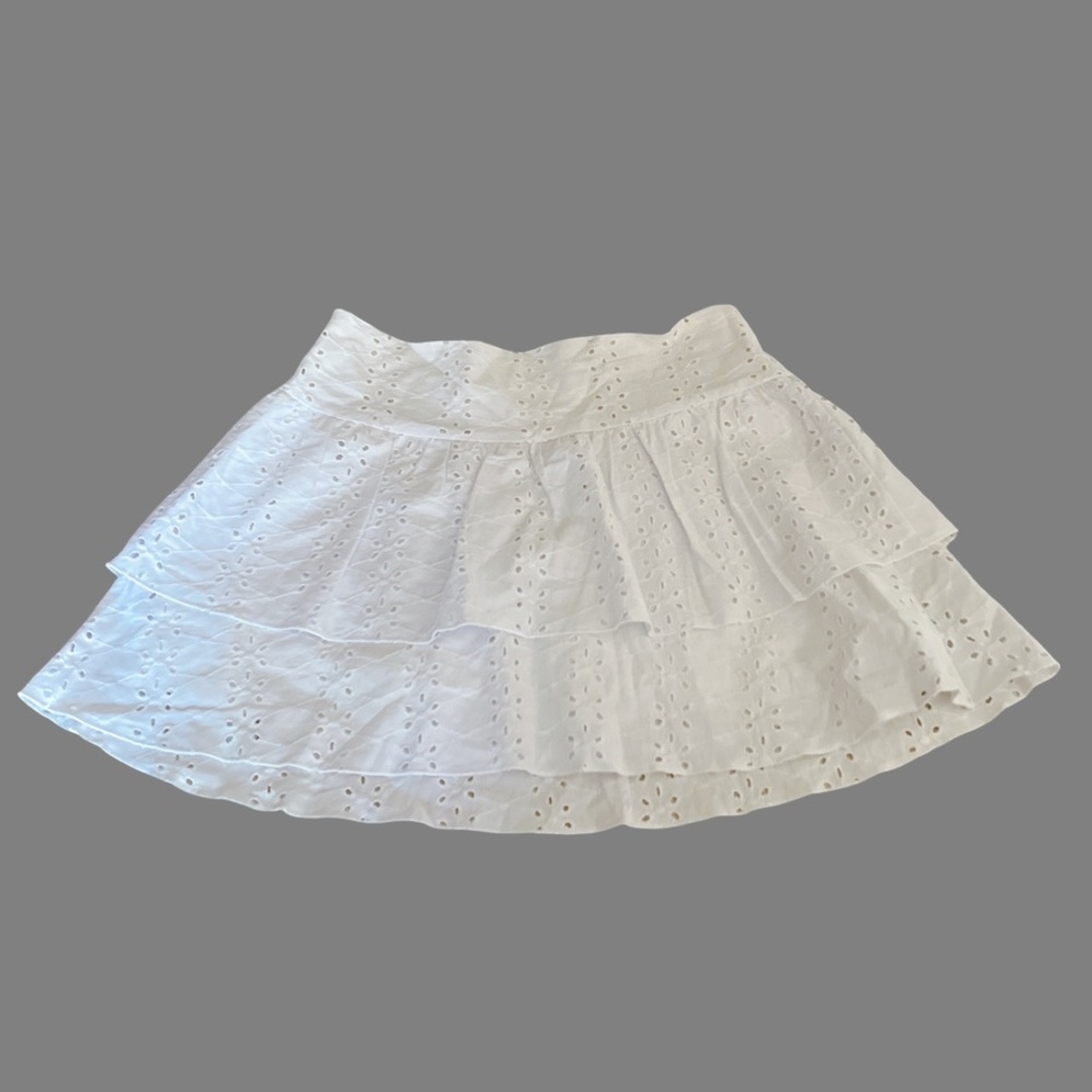 L. A. Hearts XS skirt mini white eyelet embroidered ruffle - Picture 9 of 11